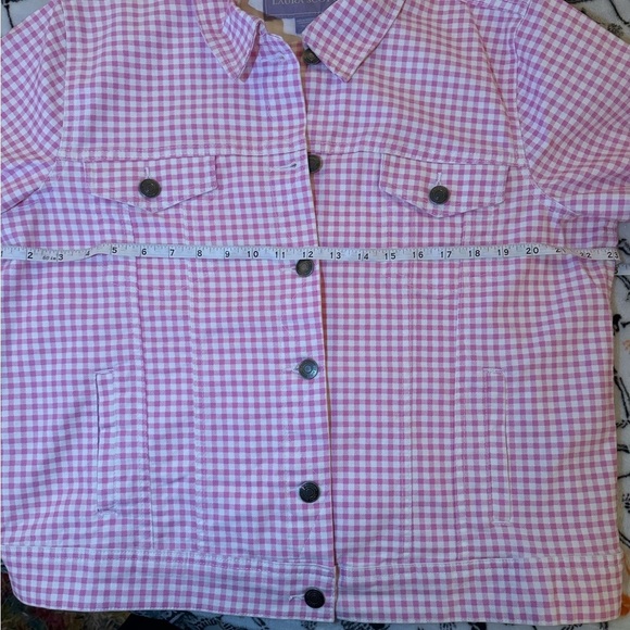 LAURA SCOTT Pink Gingham Women's Jacket - Picture 9 of 10